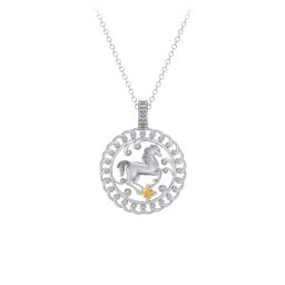 Year of the Horse Chinese Zodiac Medallion Necklace