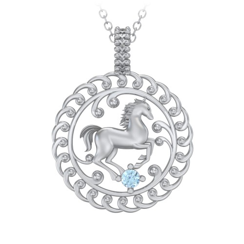 Year of the Horse Chinese Zodiac Medallion Necklace