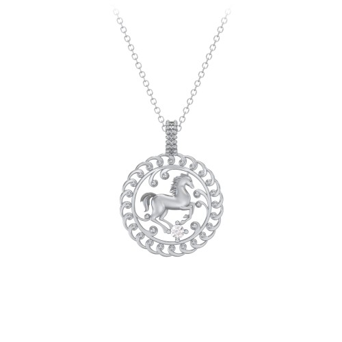 Year of the Horse Chinese Zodiac Medallion Necklace