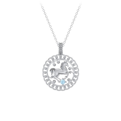 Year of the Horse Chinese Zodiac Medallion Necklace
