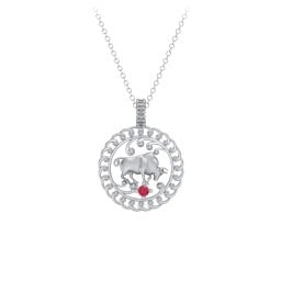 Year of the Ox Chinese Zodiac Medallion Necklace