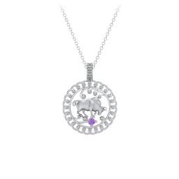 Year of the Ox Chinese Zodiac Medallion Necklace