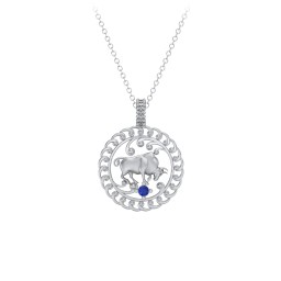Year of the Ox Chinese Zodiac Medallion Necklace