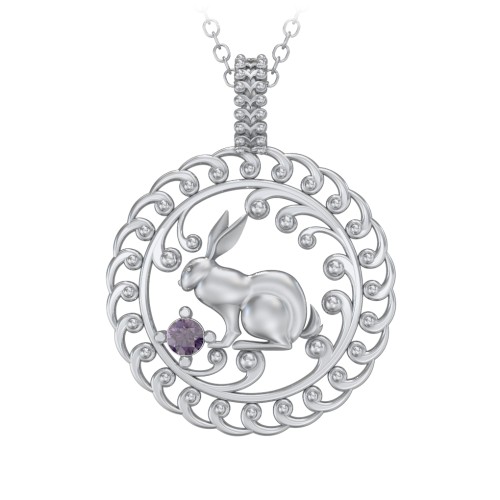 Year of the Rabbit Chinese Zodiac Medallion Necklace