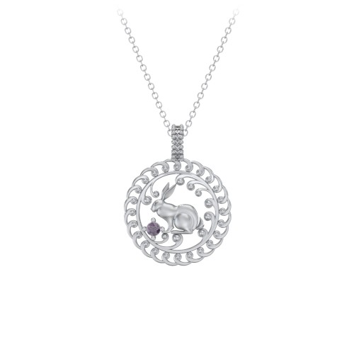 Year of the Rabbit Chinese Zodiac Medallion Necklace