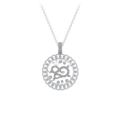 Year of the Snake Chinese Zodiac Medallion Necklace – 10K Yellow Gold with Cubic Zirconia