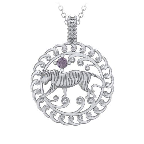 Year of the Tiger Chinese Zodiac Medallion Necklace