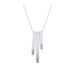 Triple Vertical 3D Bar Pendant with Engravings