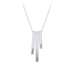 Triple Vertical 3D Bar Pendant with Engravings