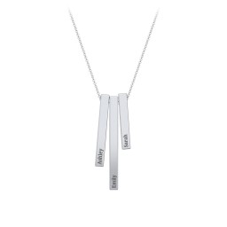 Triple Vertical 3D Bar Pendant with Engravings