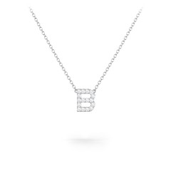 Pavé B Initial Necklace – 10K Yellow Gold with White Premium Zirconia