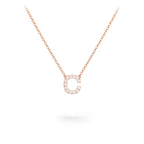 Pavé C Initial Necklace