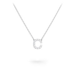 Pavé C Initial Necklace – Sterling Silver with White Premium Zirconia
