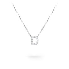 Pavé D Initial Necklace – Sterling Silver with White Premium Zirconia