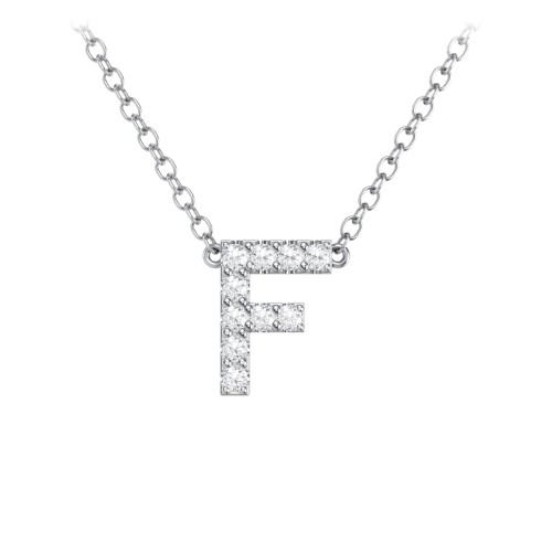 Pavé F Initial Necklace