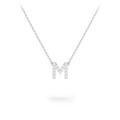Pavé M Initial Necklace