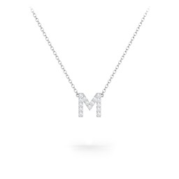 Pavé M Initial Necklace