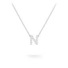 Gold Initial Letter N Pendant Necklace | INXSKY