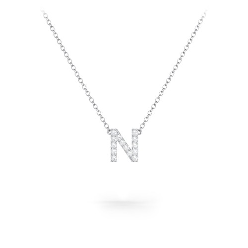 Pavé N Initial Necklace