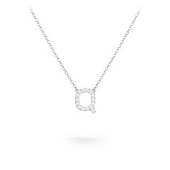 Pavé Q Initial Necklace – Sterling Silver with White Premium Zirconia