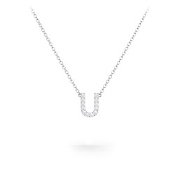 Pavé U Initial Necklace