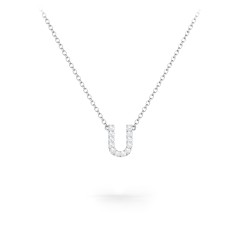 Pavé U Initial Necklace – Sterling Silver with White Premium Zirconia