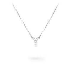 Pavé Y Initial Necklace – Sterling Silver with White Premium Zirconia