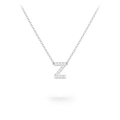 Pavé Z Initial Necklace – Sterling Silver with White Premium Zirconia