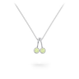 Multi Bezel Set Birthstone Necklace - 2 Stone