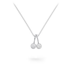 Multi Bezel Set Birthstone Necklace - 2 Stone
