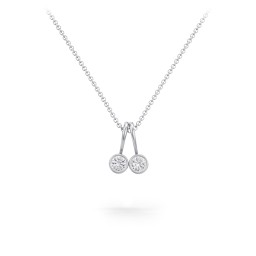Multi Bezel Set Birthstone Necklace - 2 Stone