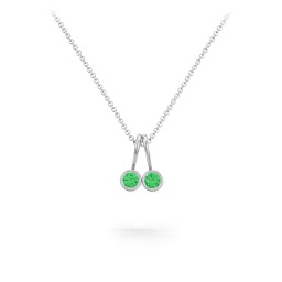 Multi Bezel Set Birthstone Necklace - 2 Stone