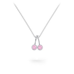 Multi Bezel Set Birthstone Necklace - 2 Stone