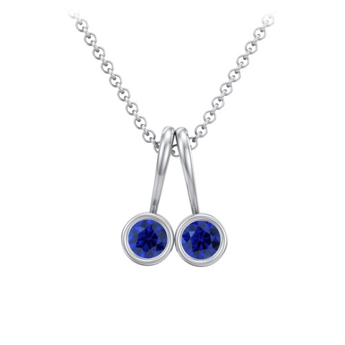 Multi Bezel Set Birthstone Necklace - 2 Stone