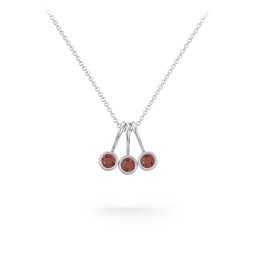 Multi Bezel Set Birthstone Necklace - 3 Stone