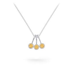 Multi Bezel Set Birthstone Necklace - 3 Stone