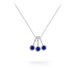Multi Bezel Set Birthstone Necklace - 3 Stone