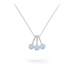 Multi Bezel Set Birthstone Necklace - 3 Stone