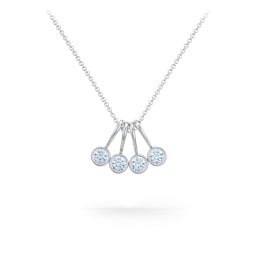 Multi Bezel Set Birthstone Necklace - 4 Stone