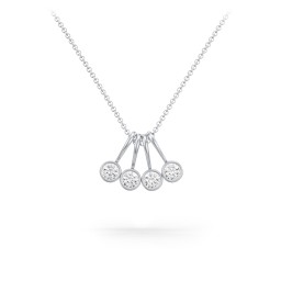 Multi Bezel Set Birthstone Necklace - 4 Stone