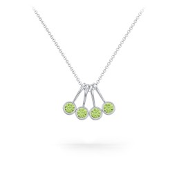 Multi Bezel Set Birthstone Necklace - 4 Stone