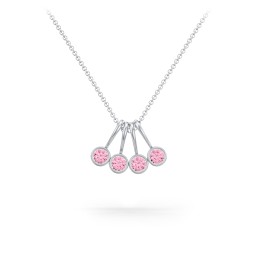 Multi Bezel Set Birthstone Necklace - 4 Stone