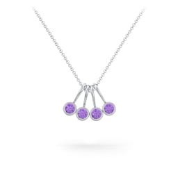Multi Bezel Set Birthstone Necklace - 4 Stone