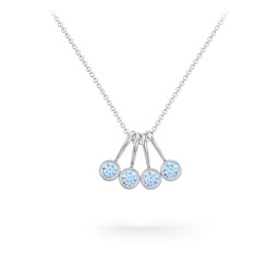 Multi Bezel Set Birthstone Necklace - 4 Stone