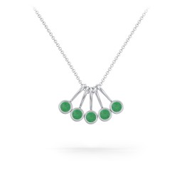 Multi Bezel Set Birthstone Necklace - 5 Stone