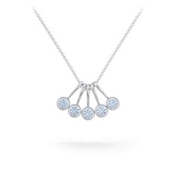 Multi Bezel Set Birthstone Necklace - 5 Stone