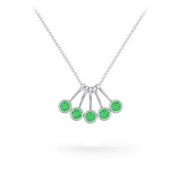 Multi Bezel Set Birthstone Necklace - 5 Stone