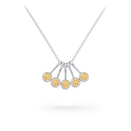 Multi Bezel Set Birthstone Necklace - 5 Stone