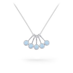 Multi Bezel Set Birthstone Necklace - 5 Stone