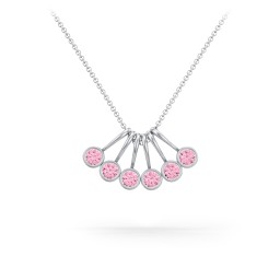 Multi Bezel Set Birthstone Necklace - 6 Stone